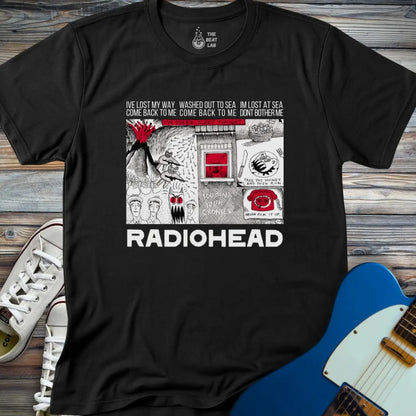 Radiohead Comic Art (V) T-shirt - Black / S - T-Shirt