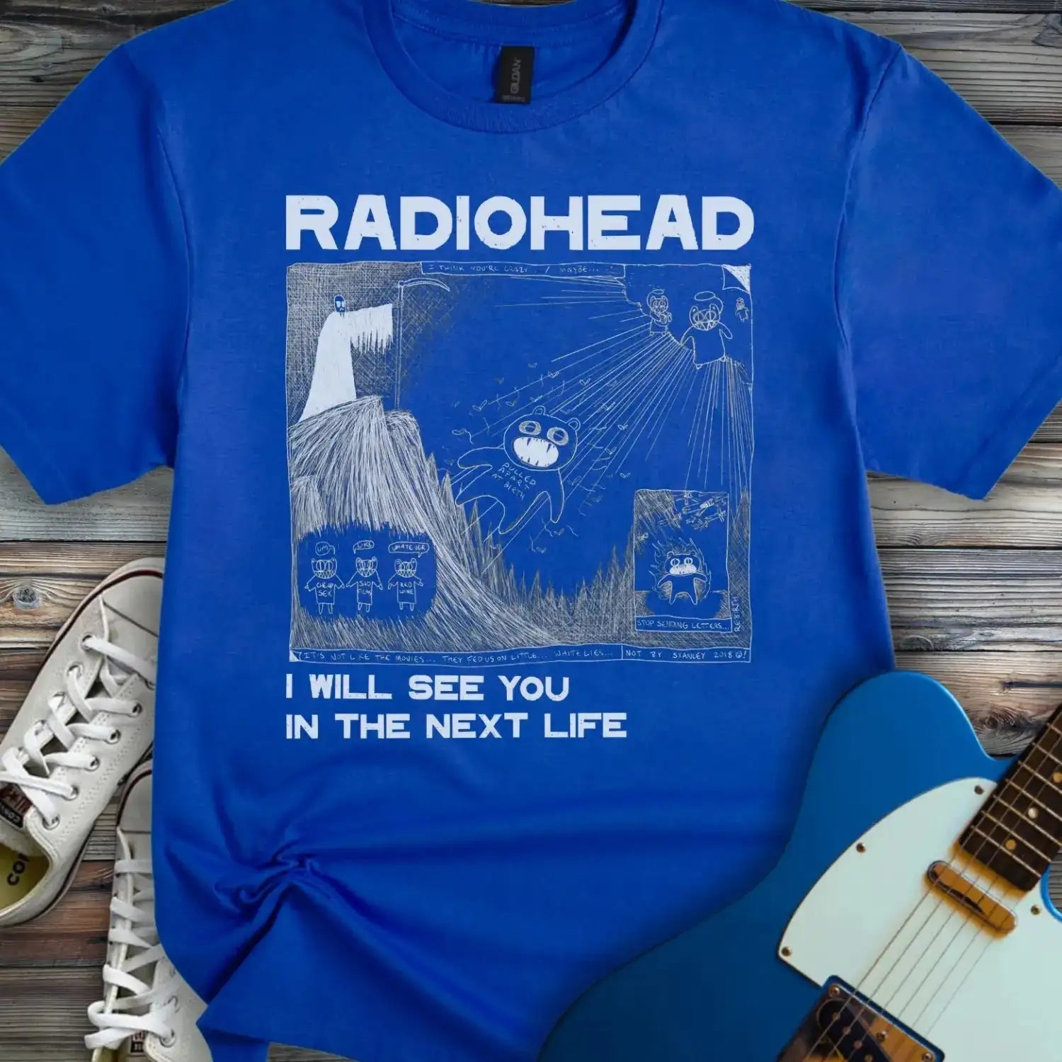 Radiohead Comic Art (V) T-shirt Royal