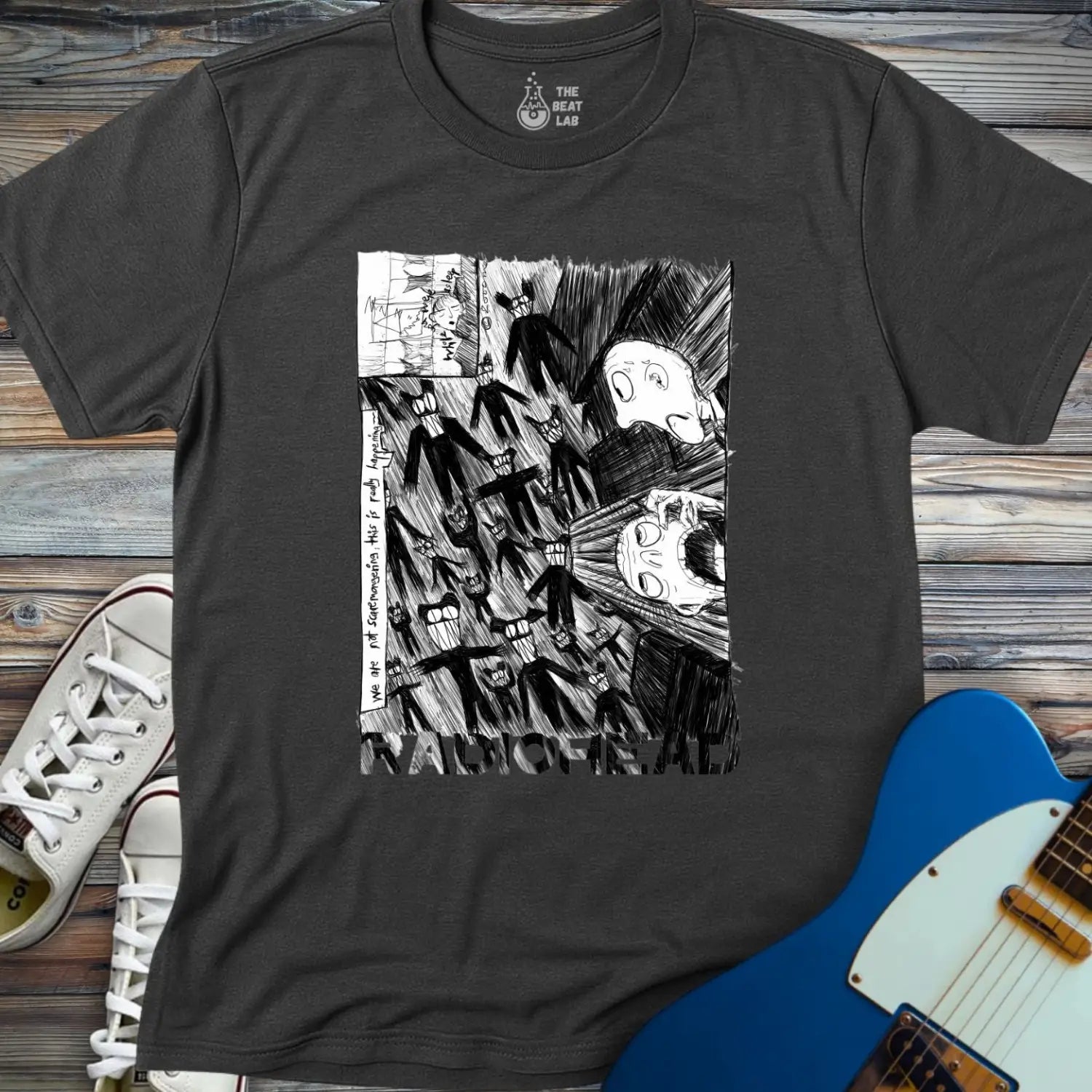 Radiohead Comic Art (VI) T-shirt - Dark Heather Grey / S - T-Shirt