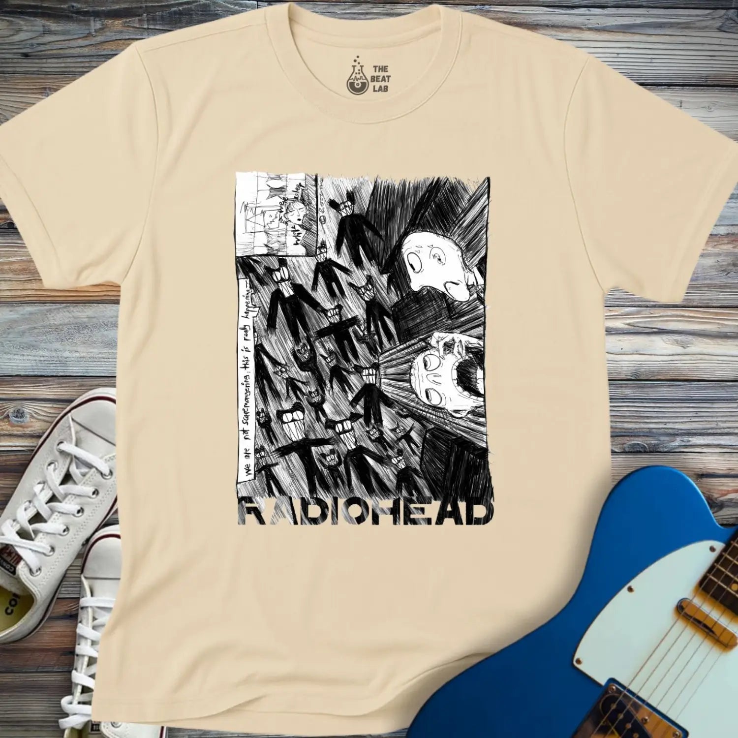 Radiohead Comic Art (VI) T-shirt - Sand / S - T-Shirt