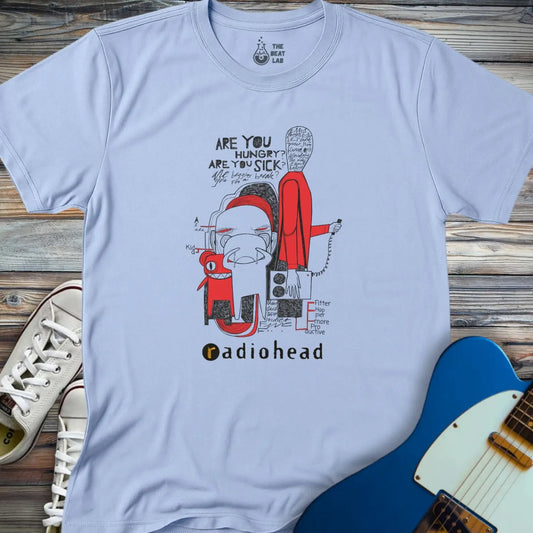 Radiohead Comic Art (VII) T-shirt - Light Blue / S - T-Shirt