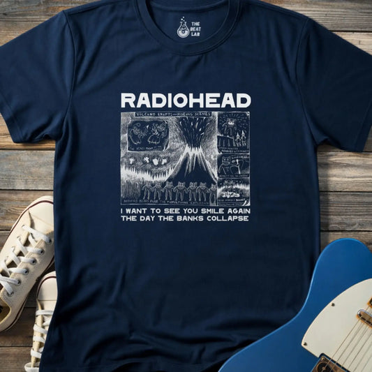 Radiohead Comic Art (VII) T-shirt - Navy / S - T-Shirt
