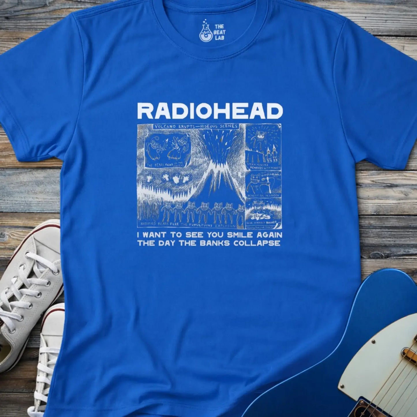 Radiohead Comic Art (VII) T-shirt - Royal / S - T-Shirt