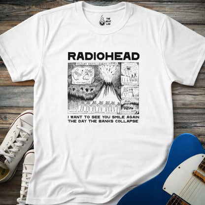Radiohead Comic Art (VII) T-shirt - White / S - T-Shirt