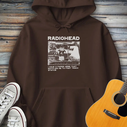 Radiohead Fast Track Hoodie - Dark Chocolate / S - Hoodie