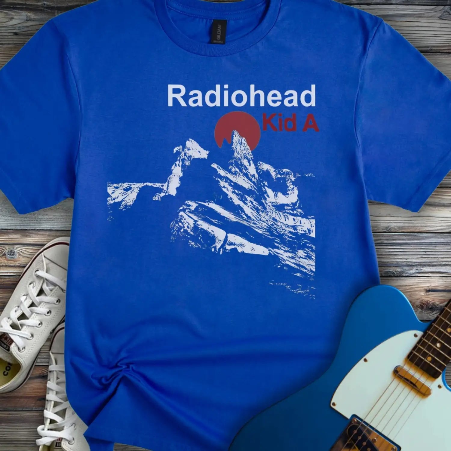 Radiohead Kid A T-shirt - Royal / S - T-Shirt