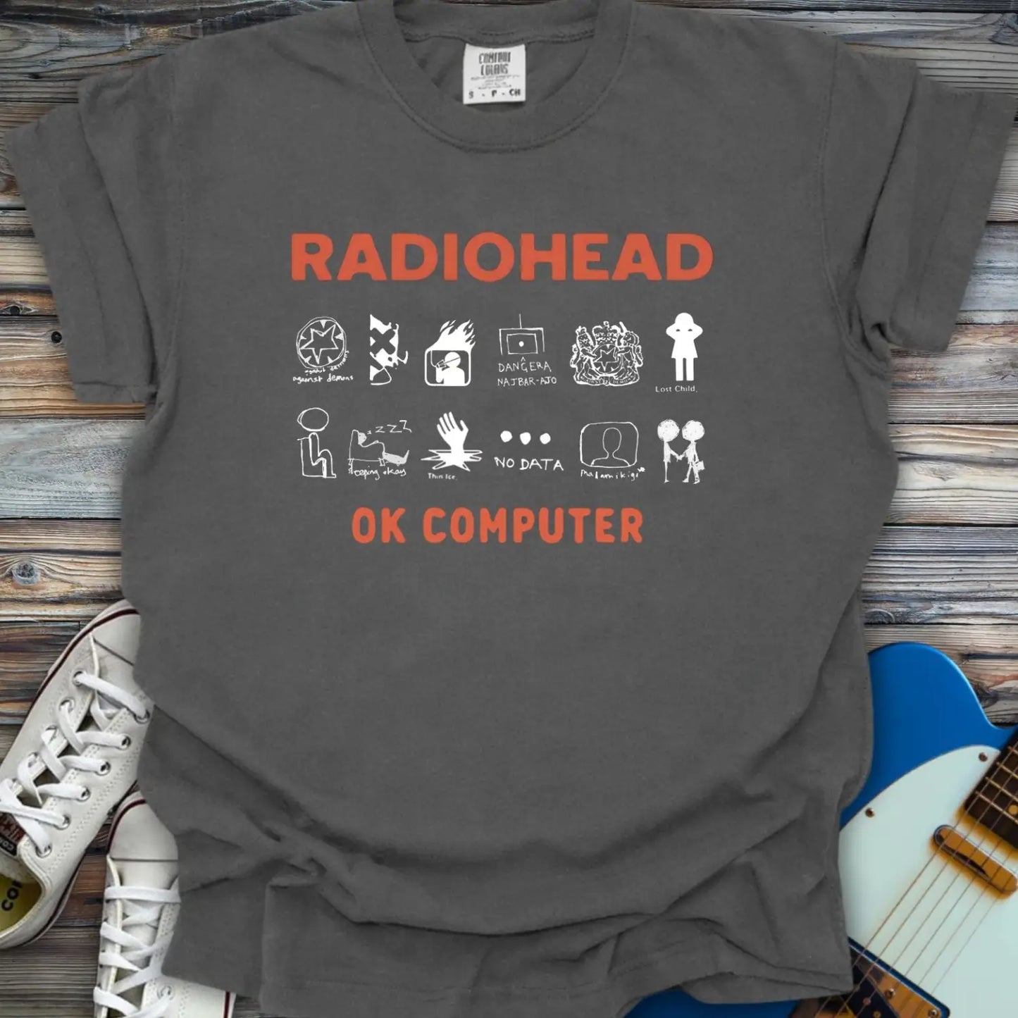 Radiohead Ok Computer Comfort Colors Shirt - Pepper / S - T-Shirt