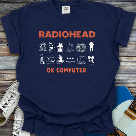 Radiohead Ok Computer Comfort Colors Shirt - True Navy / S - T-Shirt