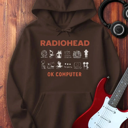 Radiohead Ok Computer Hoodie Dark Chocolate