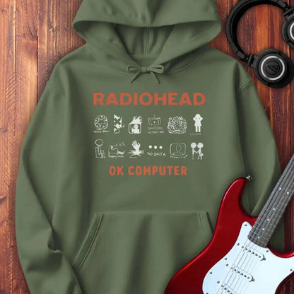 Radiohead Ok Computer Hoodie Military Green