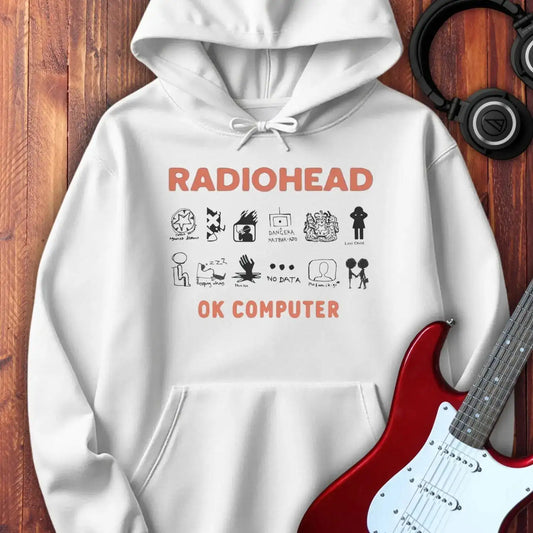 Radiohead Ok Computer Hoodie White