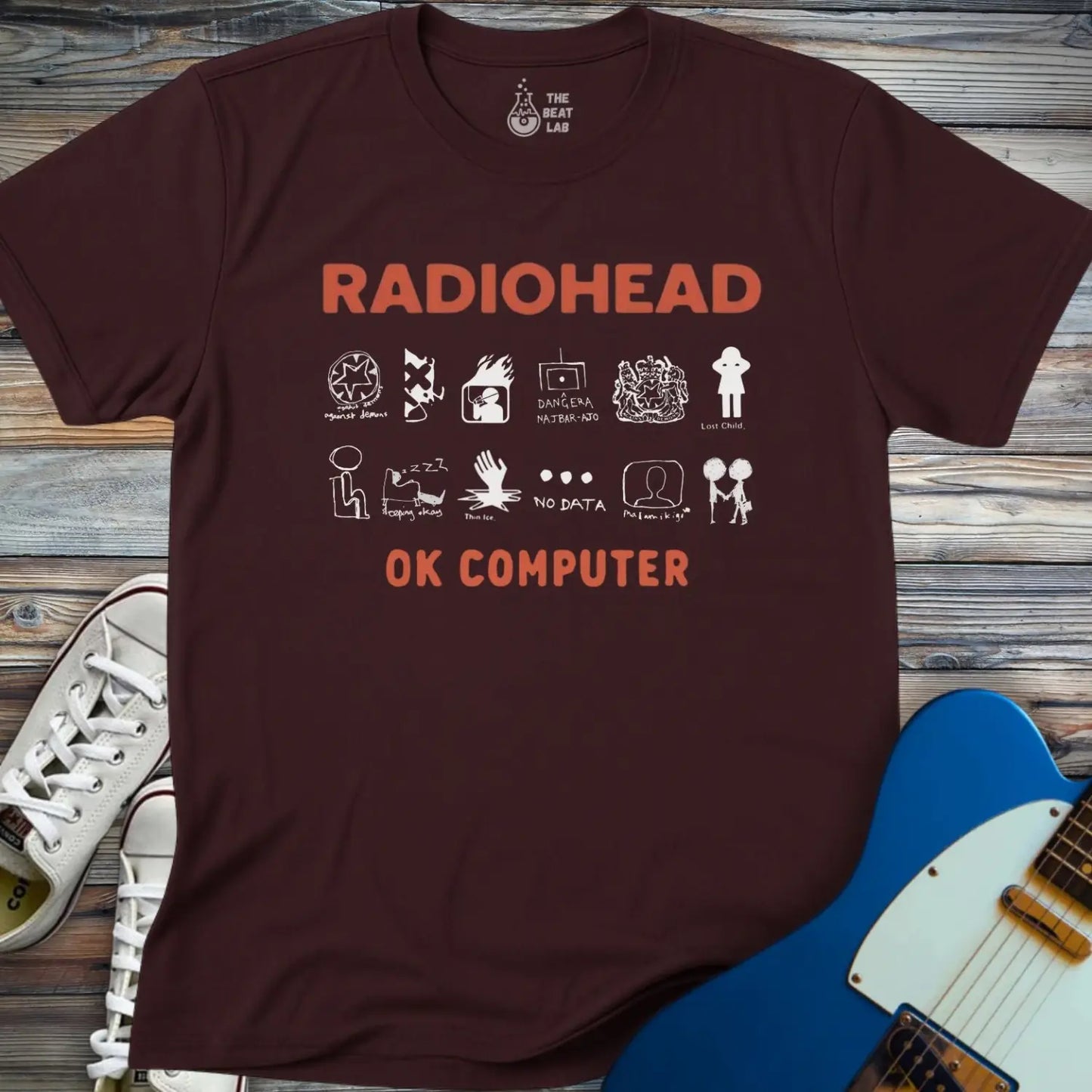 Radiohead OK Computer T-shirt - Dark Chocolate / S - T-Shirt