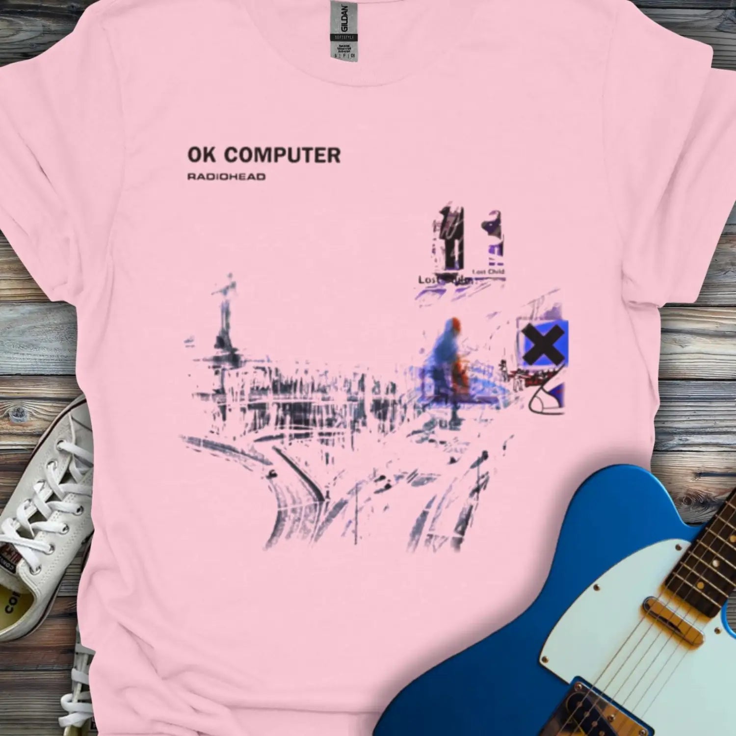Radiohead Ok Computer T-shirt - Light Pink / S - T-Shirt