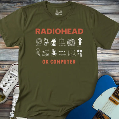 Radiohead OK Computer T-shirt - Military Green / S - T-Shirt