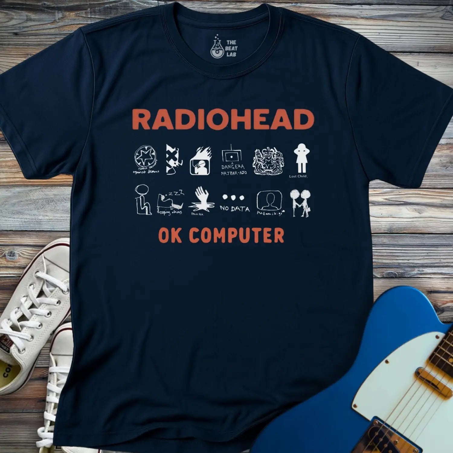 Radiohead OK Computer T-shirt - Navy / S - T-Shirt