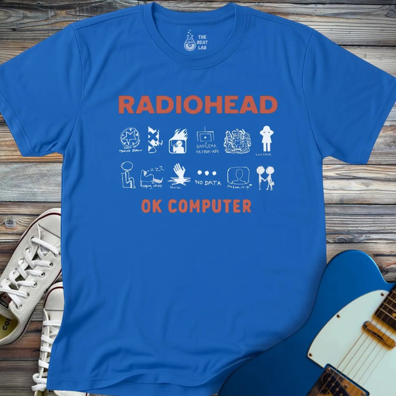 Radiohead OK Computer T-shirt - Royal / S - T-Shirt