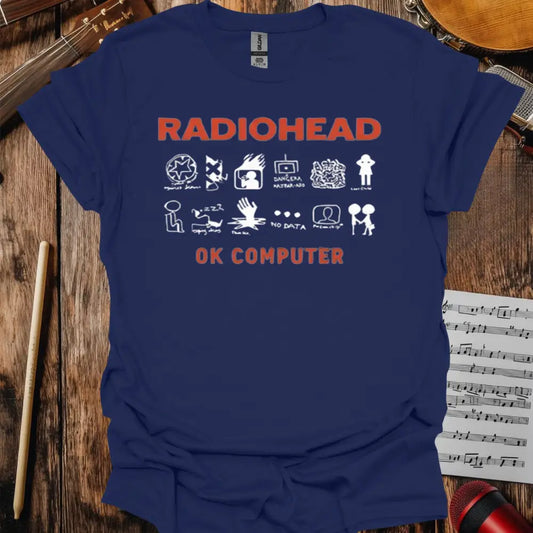 Radiohead OK Computer T-shirt - S / Navy - T-Shirt