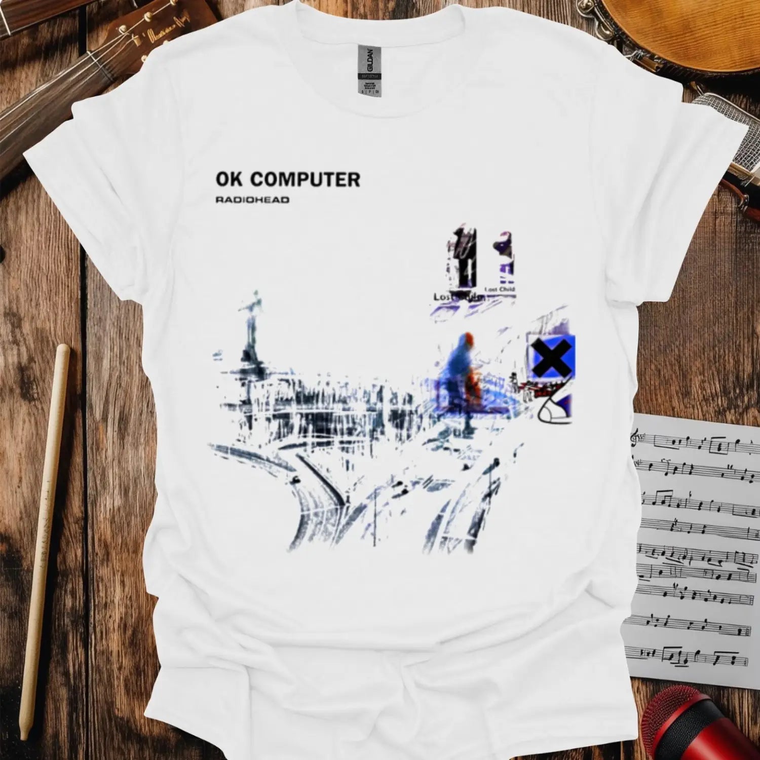 Radiohead Ok Computer T-shirt - S / White - T-Shirt