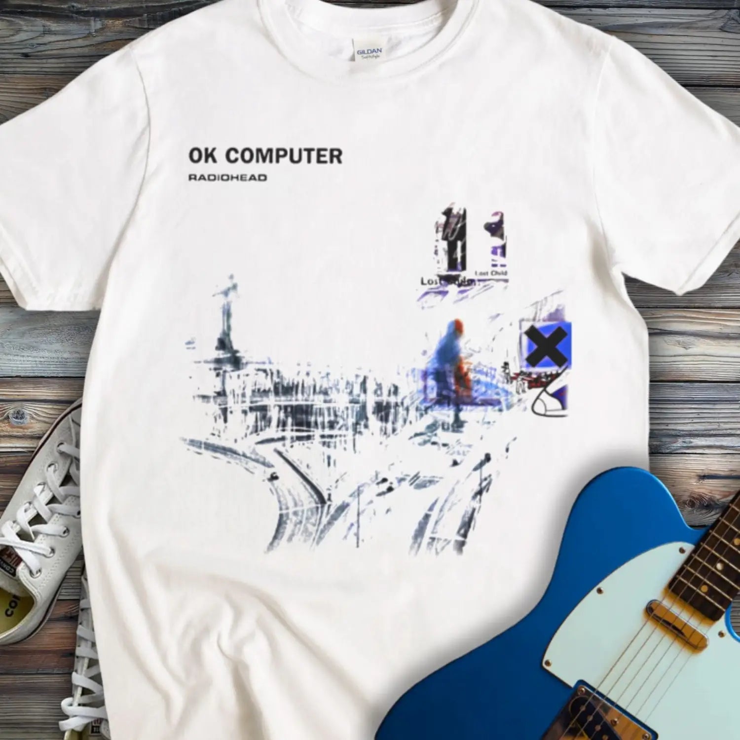 Radiohead Ok Computer T-shirt - White / S - T-Shirt