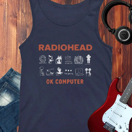 Ok Computer Tank Top Navy
