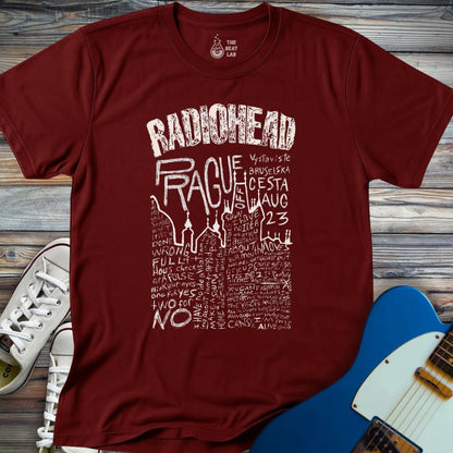 Radiohead Prague T-shirt - Maroon / S - T-Shirt