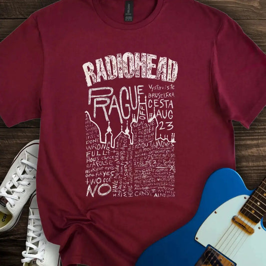 Radiohead Prague T-shirt Maroon
