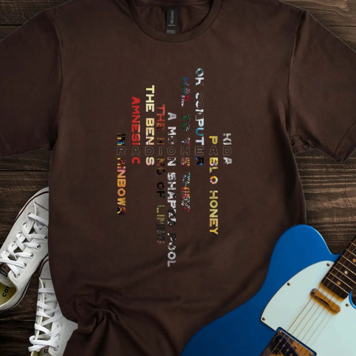 Radiohead Typographics T-shirt - Dark Chocolate / S - T-Shirt