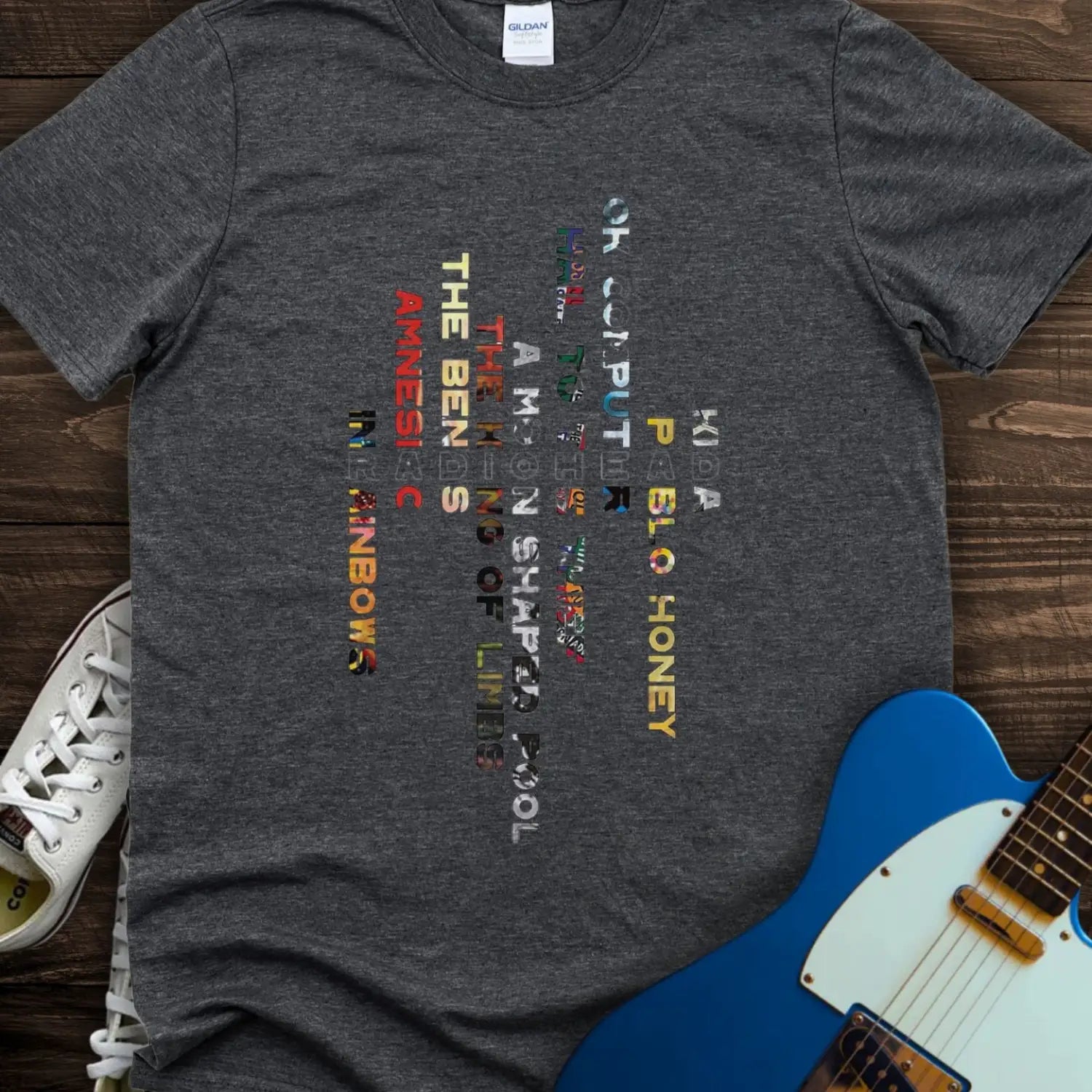 Radiohead Typographics T-shirt - Dark Heather Grey / S - T-Shirt