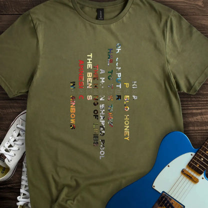 Radiohead Typographics T-shirt - Military Green / S - T-Shirt