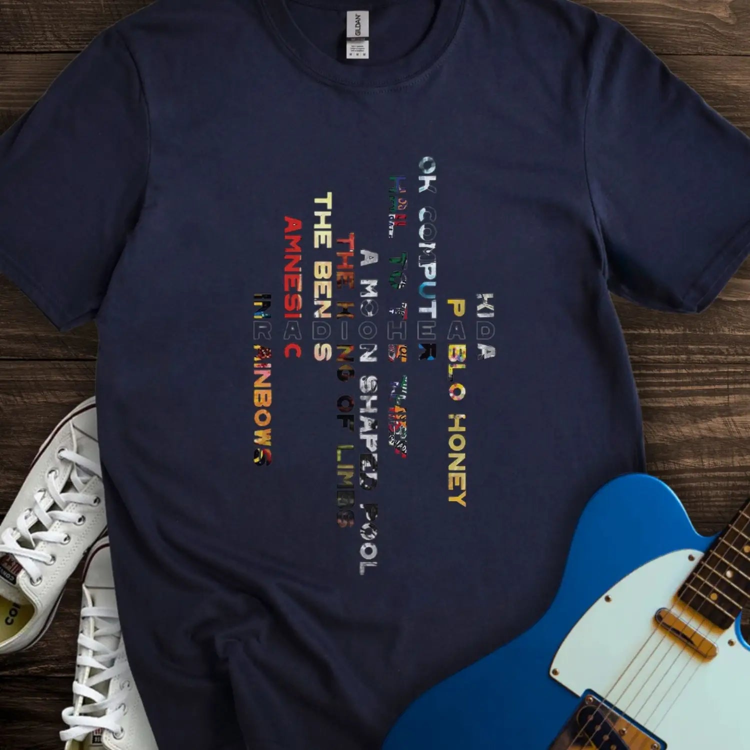 Radiohead Typographics T-shirt - Navy / S - T-Shirt