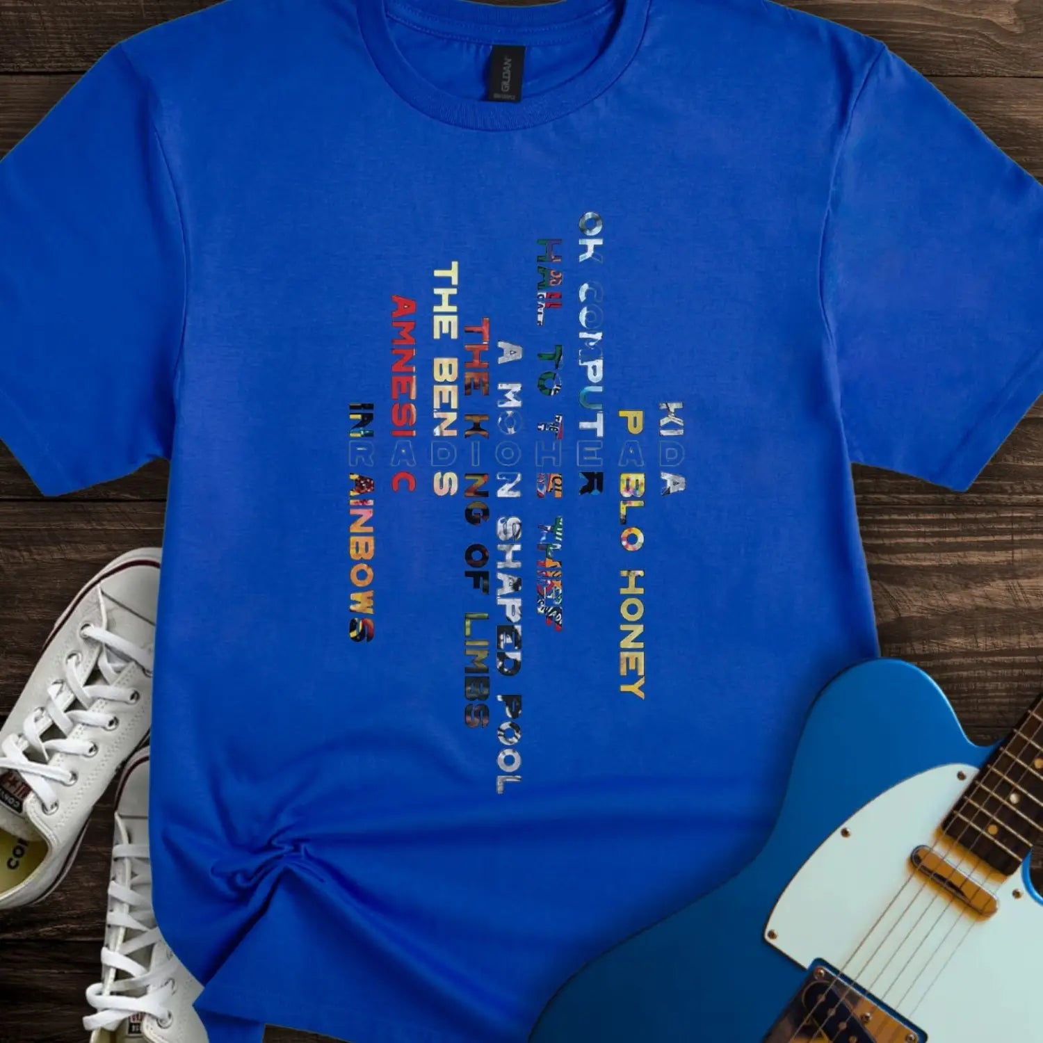 Radiohead Typographics T-shirt - Royal / S - T-Shirt