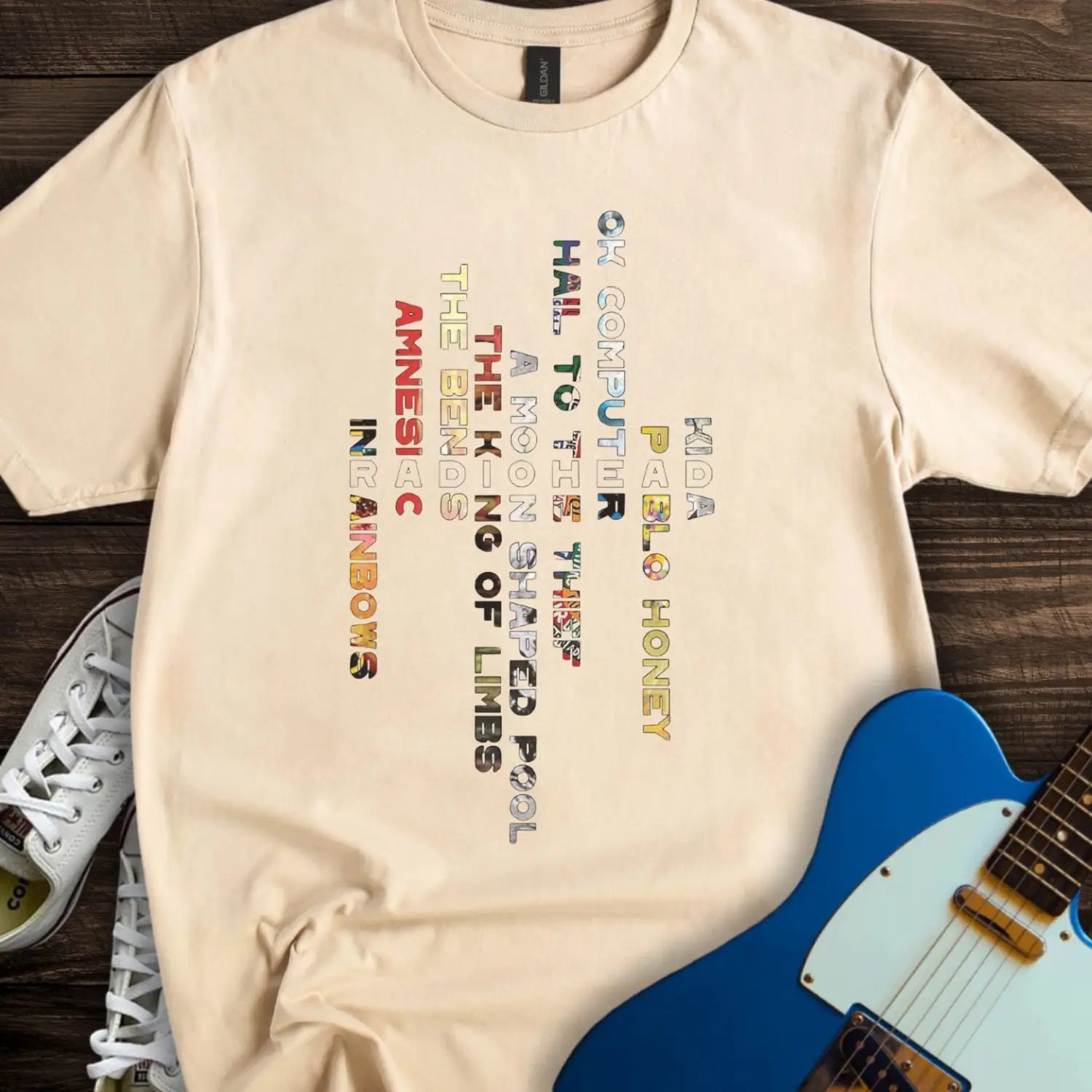 Radiohead Typographics T-shirt - Sand / S - T-Shirt