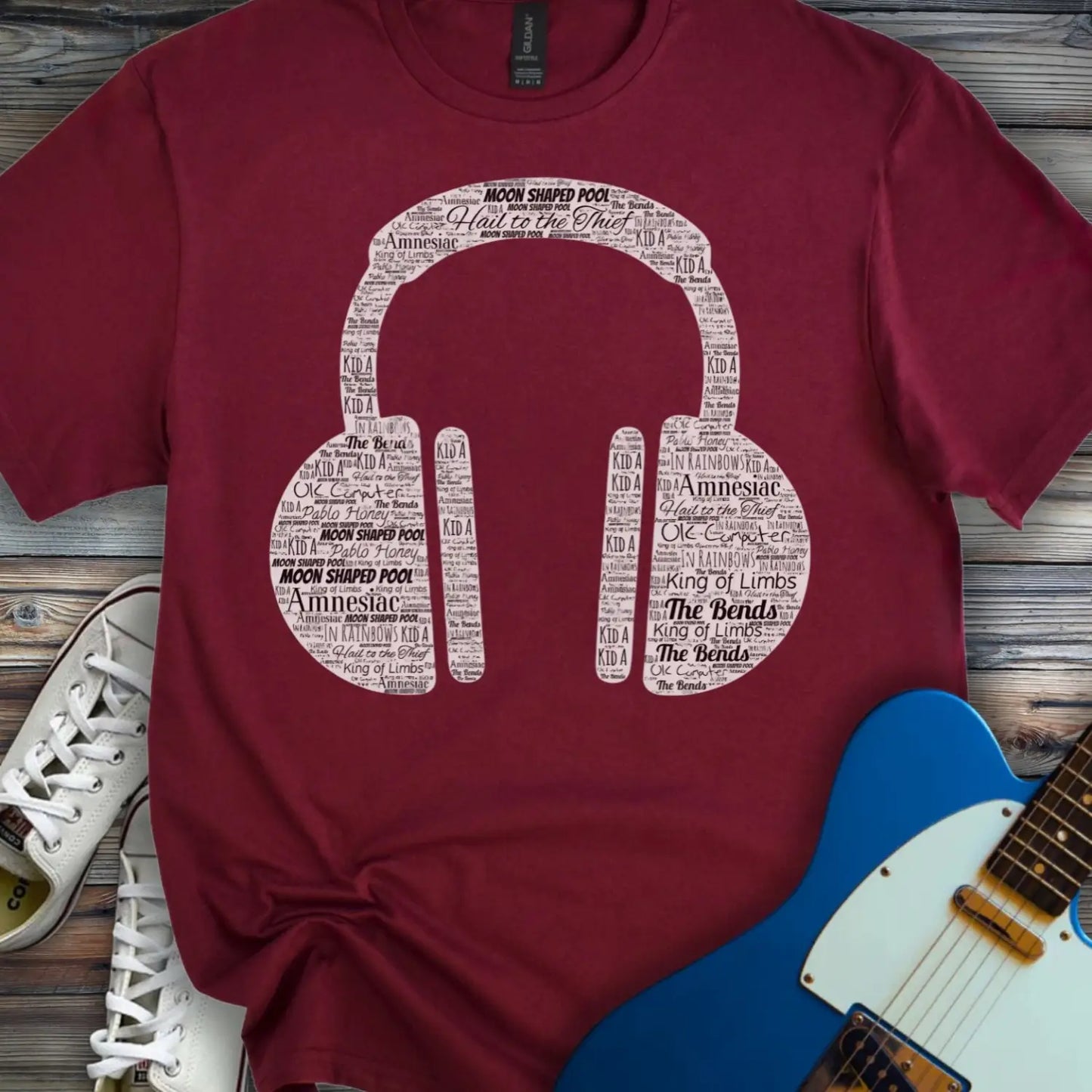 Radiohead Typography (II) T-shirt - Maroon / S - T-Shirt
