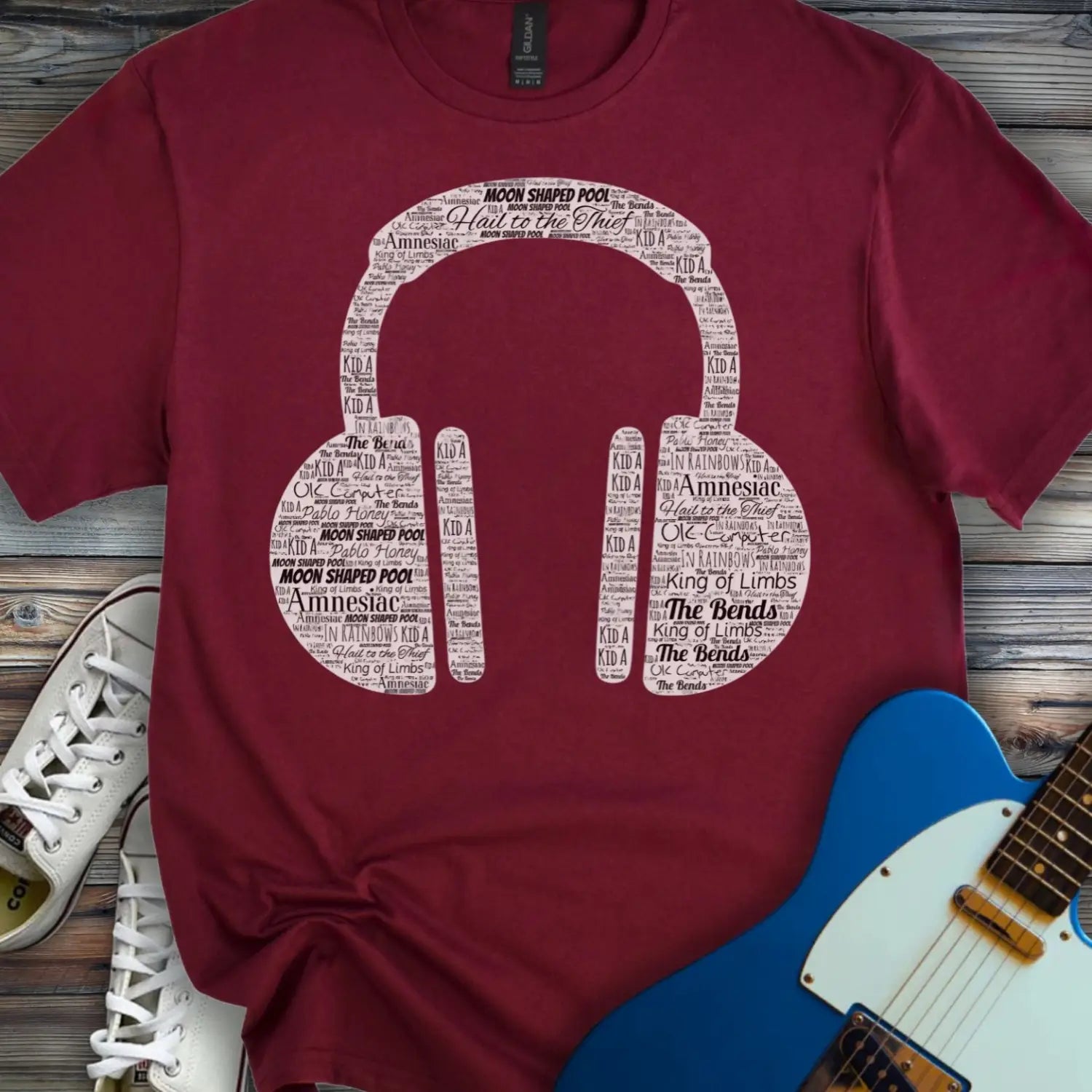 Radiohead Typography (II) T-shirt - Maroon / S - T-Shirt