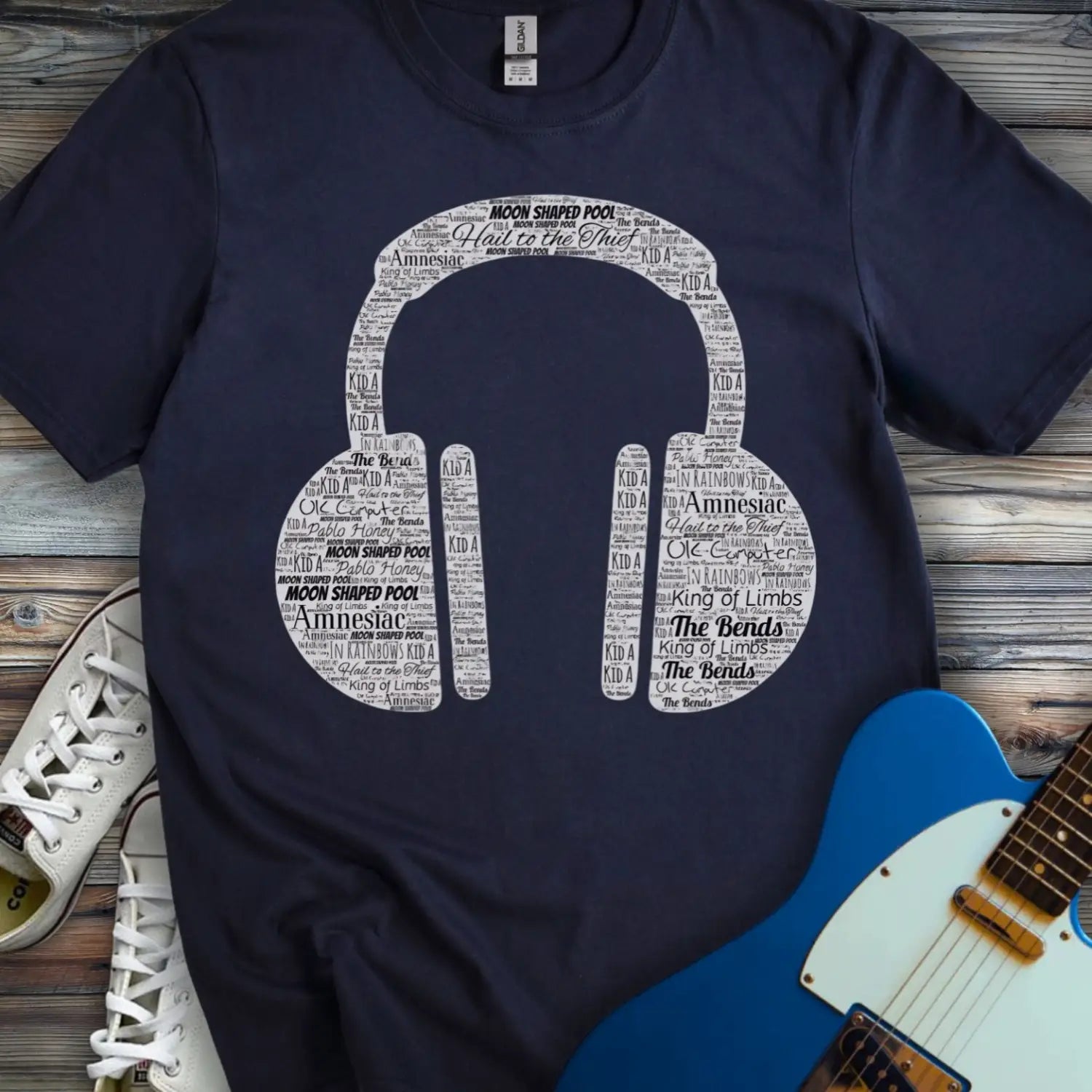 Radiohead Typography (II) T-shirt - Navy / S - T-Shirt