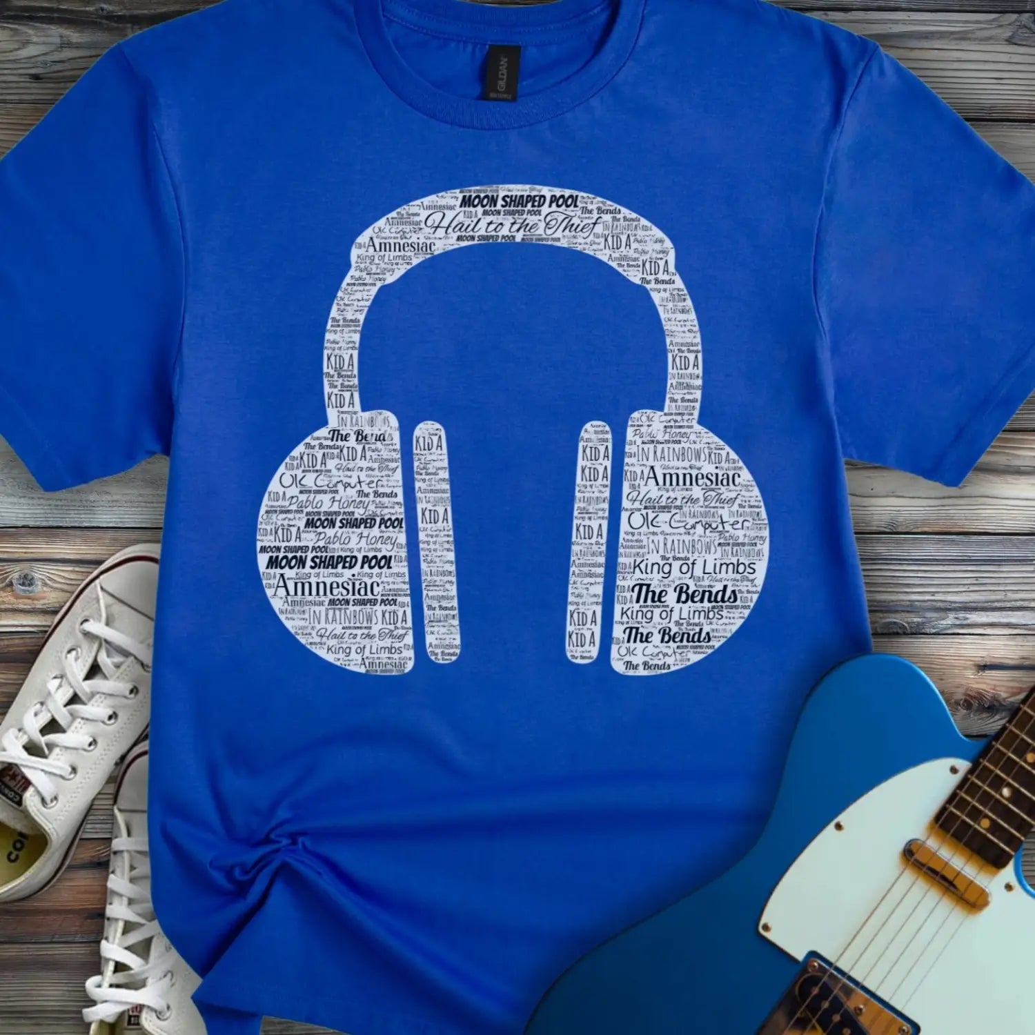 Radiohead Typography (II) T-shirt - Royal / S - T-Shirt