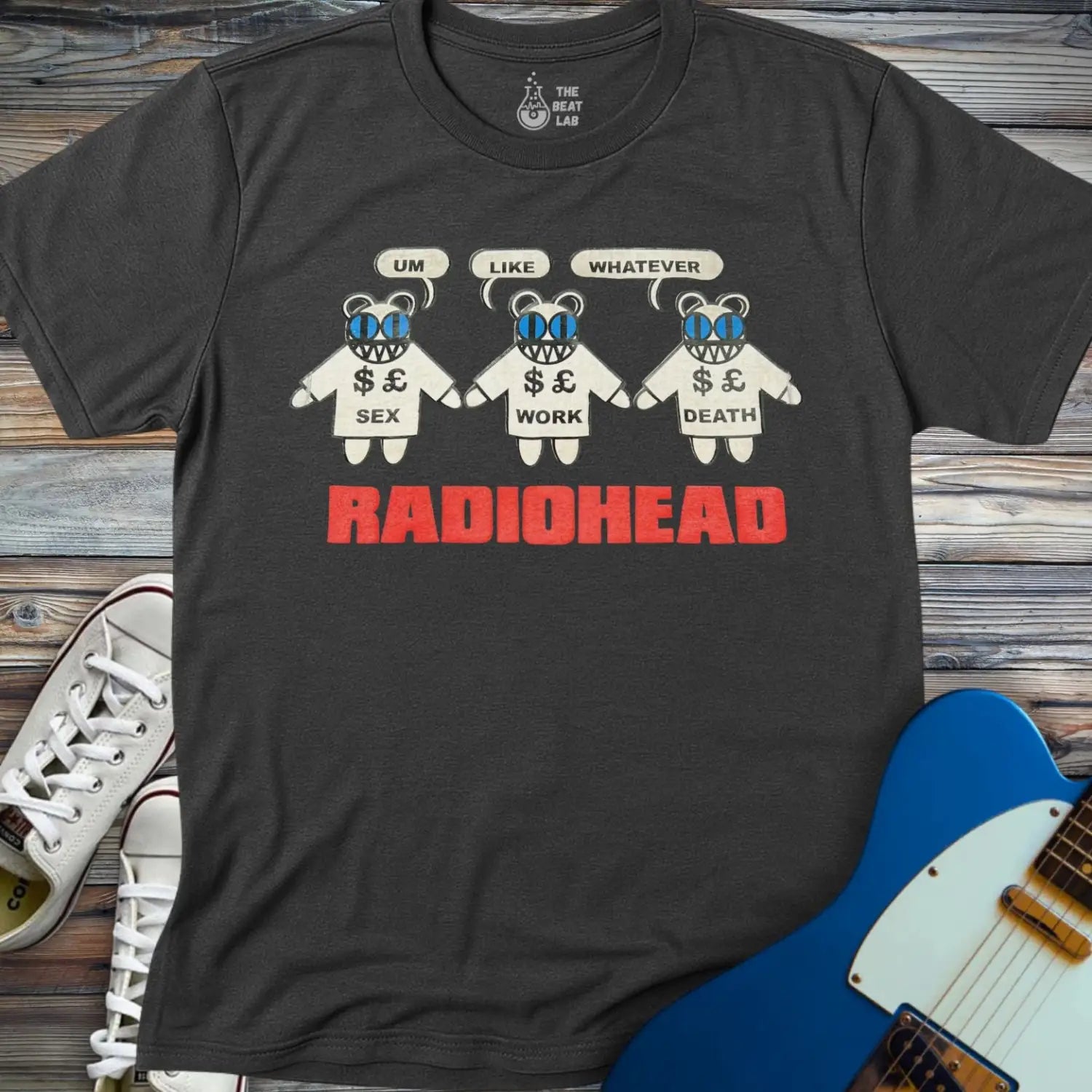 Radiohead Um Like Whatever T-shirt - Dark Heather Grey / S - T-Shirt