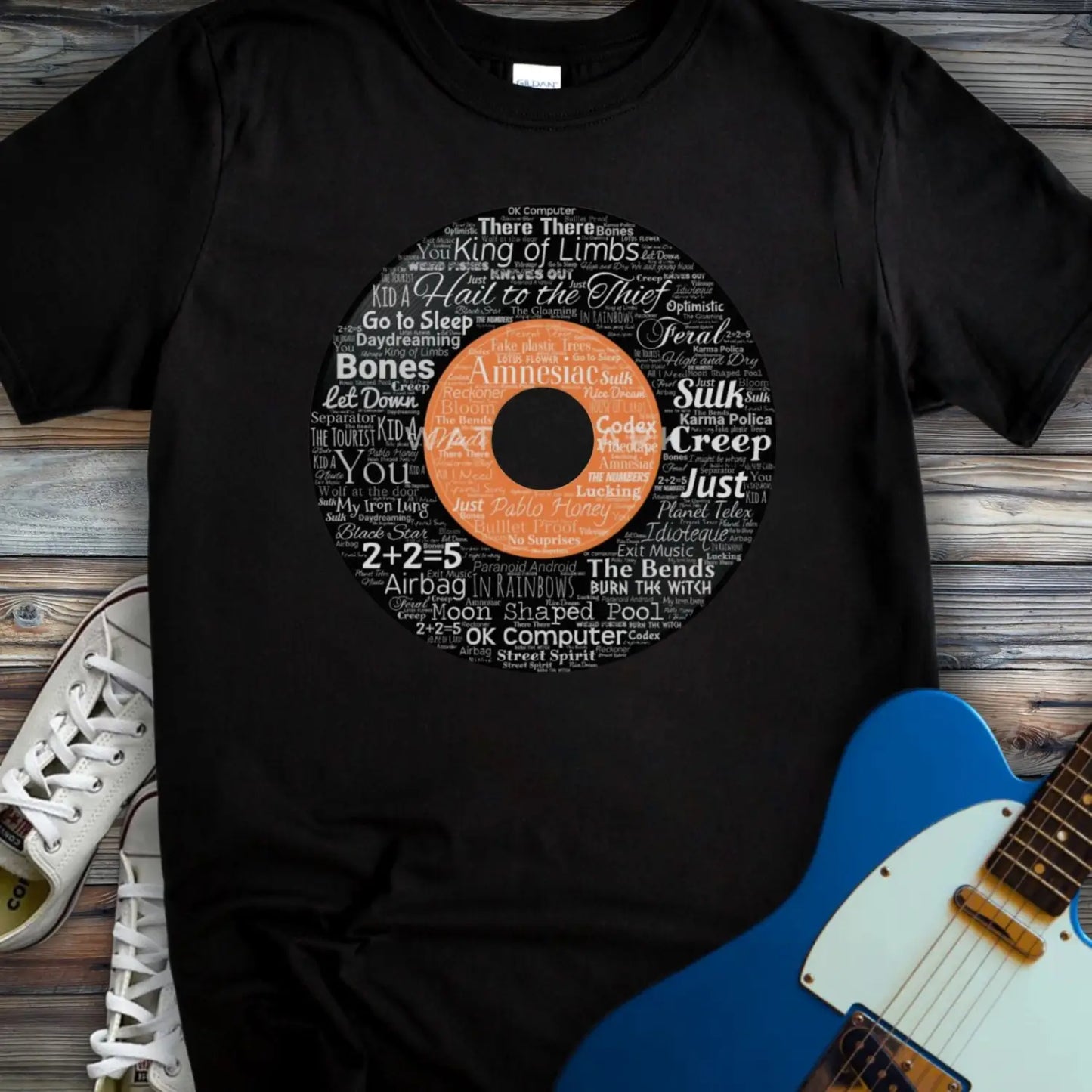 Radiohead Vinyl Record T-shirt - Black / S - T-Shirt