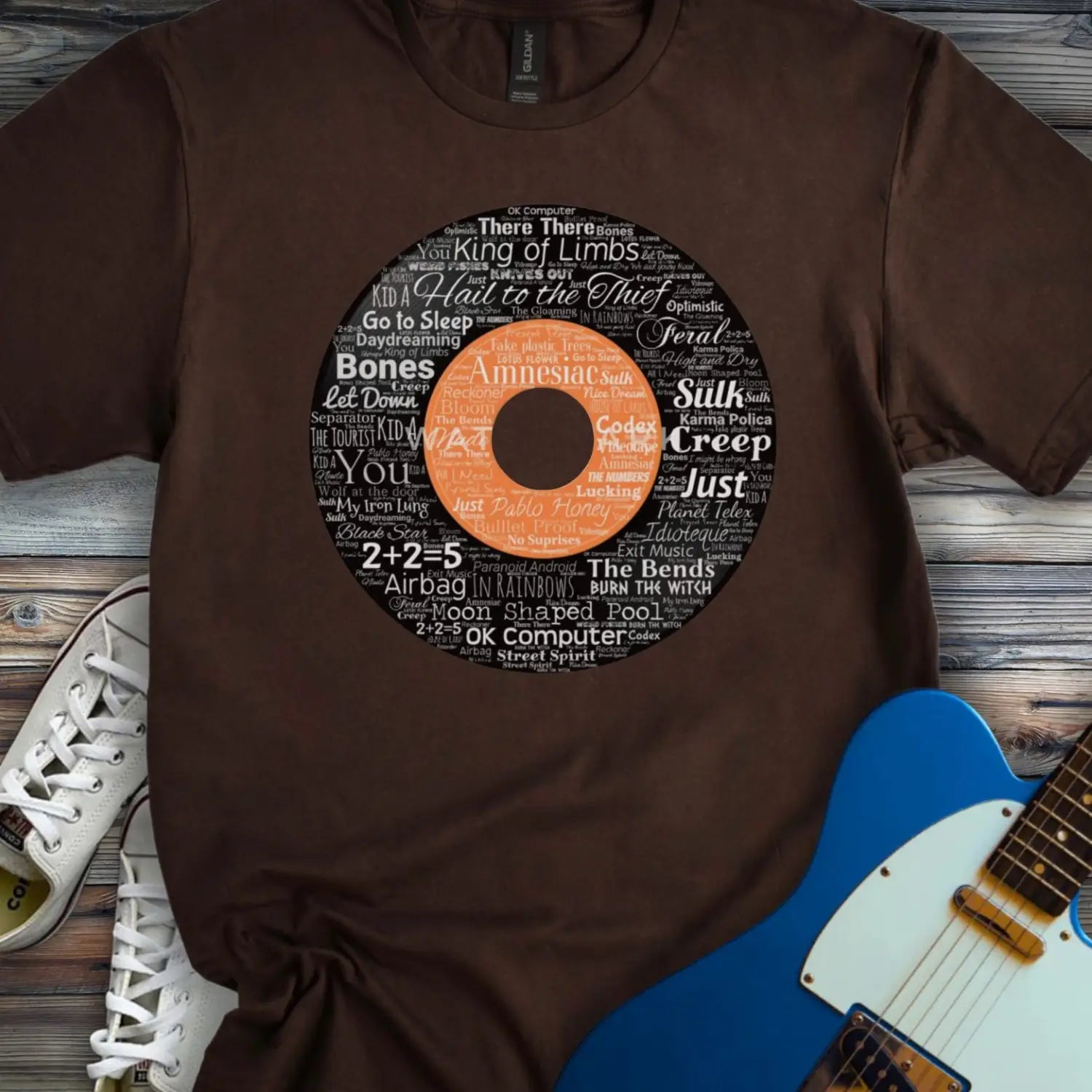 Radiohead Vinyl Record T-shirt - Dark Chocolate / S - T-Shirt