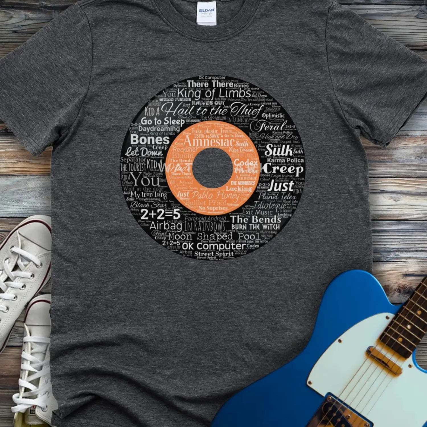 Radiohead Vinyl Record T-shirt - Dark Heather Grey / S - T-Shirt