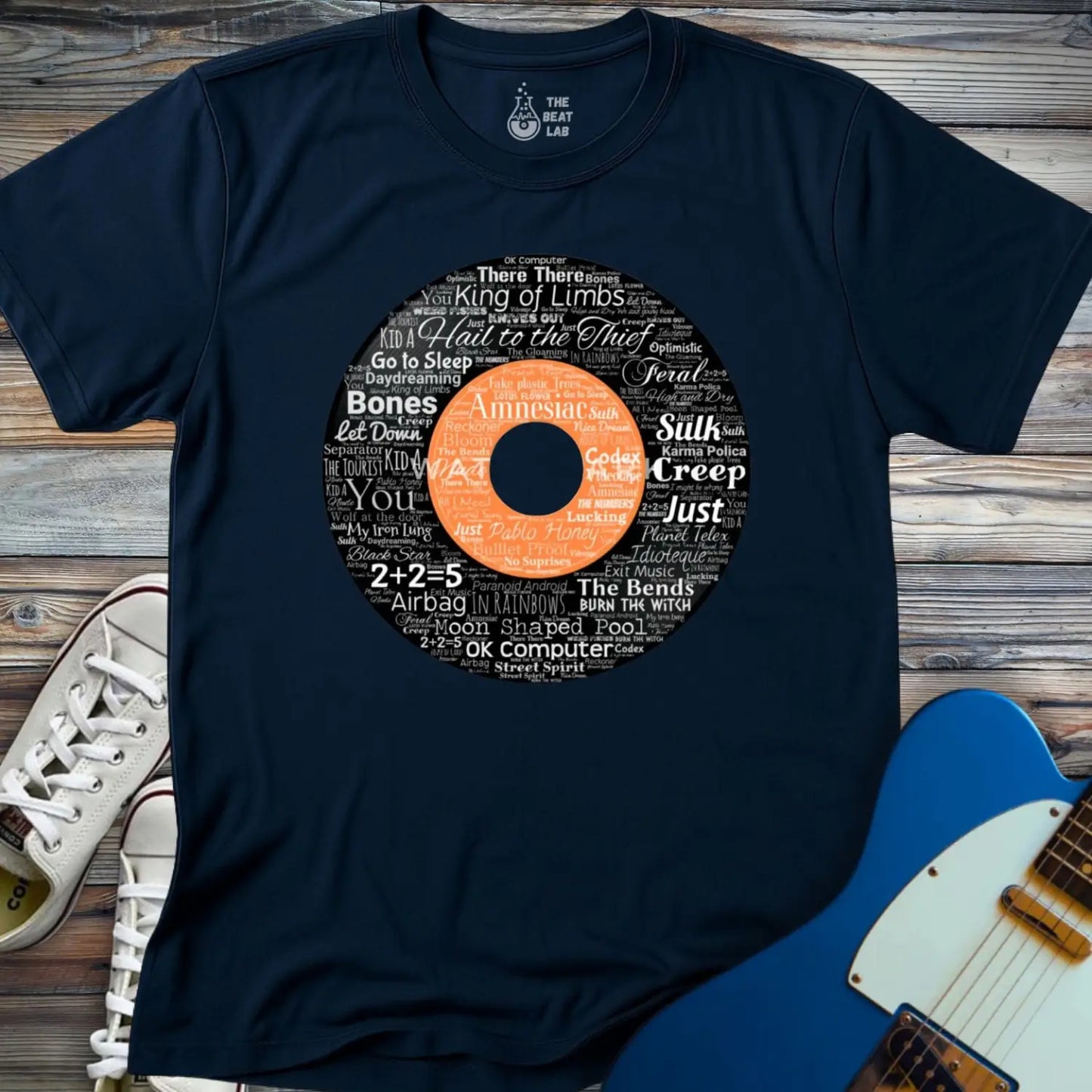 Radiohead Vinyl Record T-shirt - Navy / S - T-Shirt