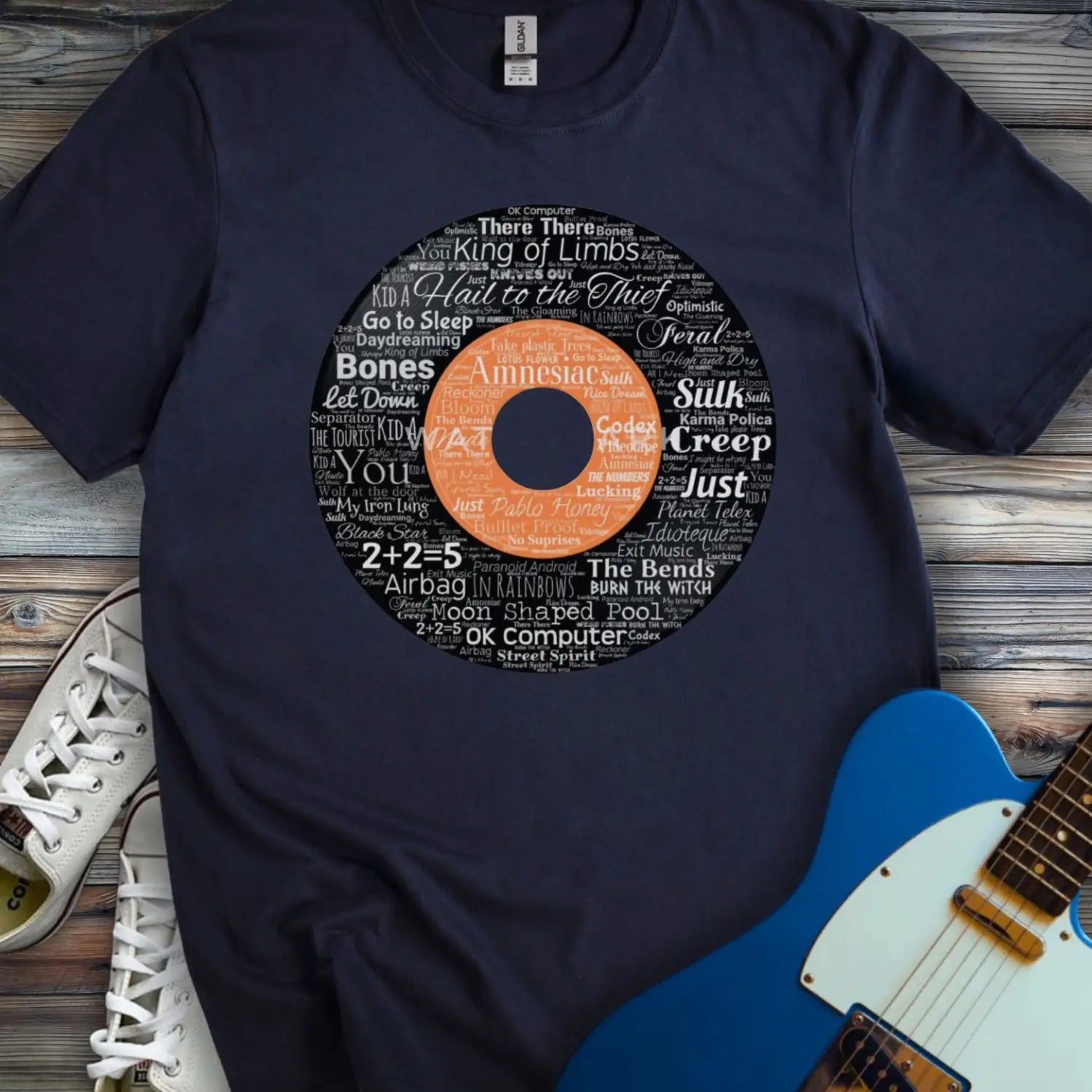 Radiohead Vinyl Record T-shirt - Navy / S - T-Shirt