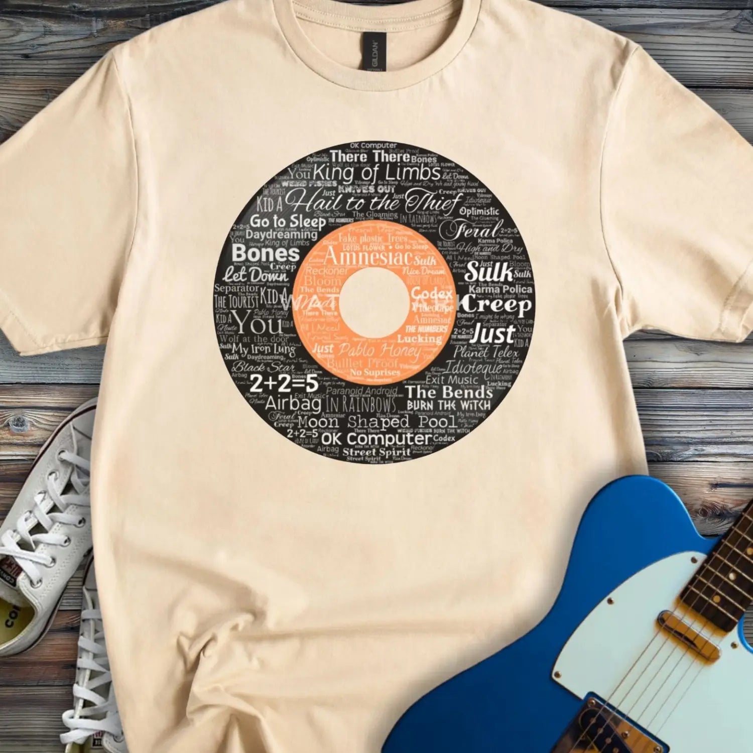 Radiohead Vinyl Record T-shirt - Sand / S - T-Shirt