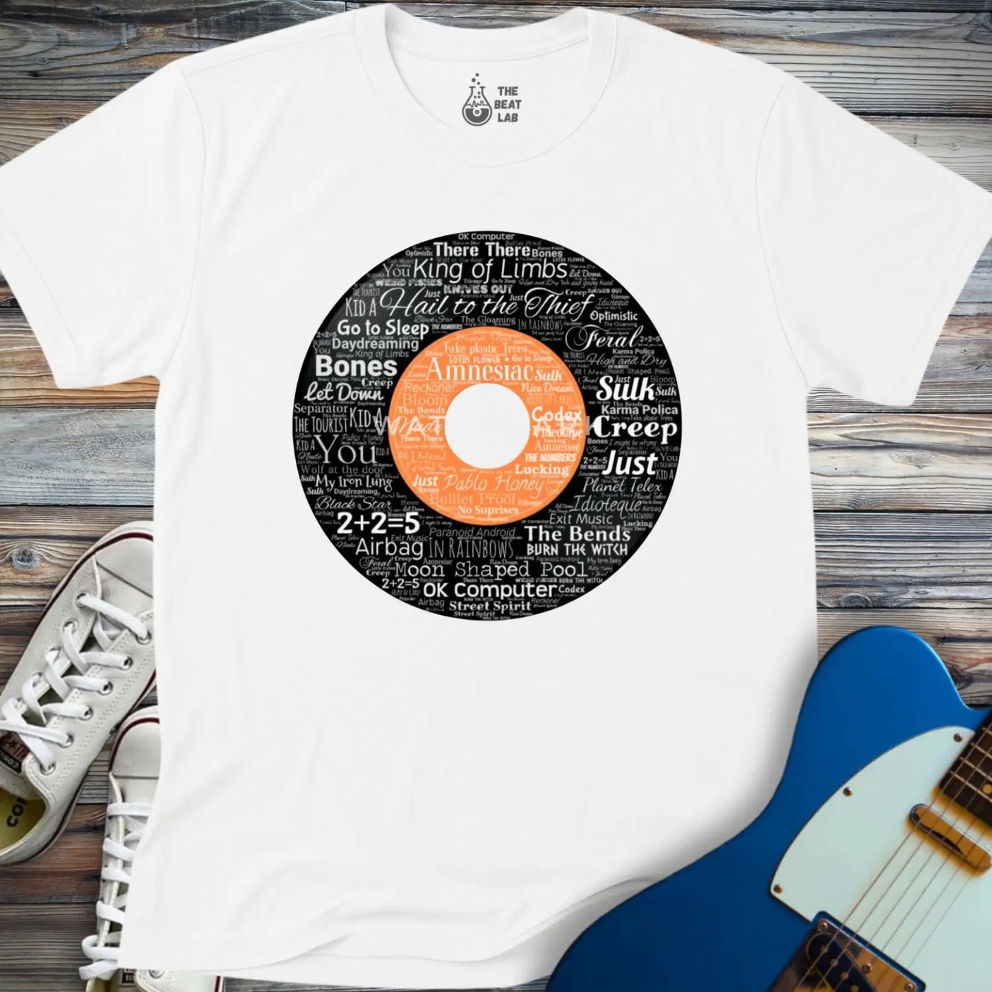 Radiohead Vinyl Record T-shirt - White / S - T-Shirt