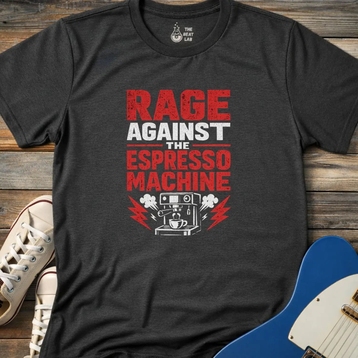 Rage Against the Espresso Machine T-shirt - Dark Heather Grey / S - T-Shirt