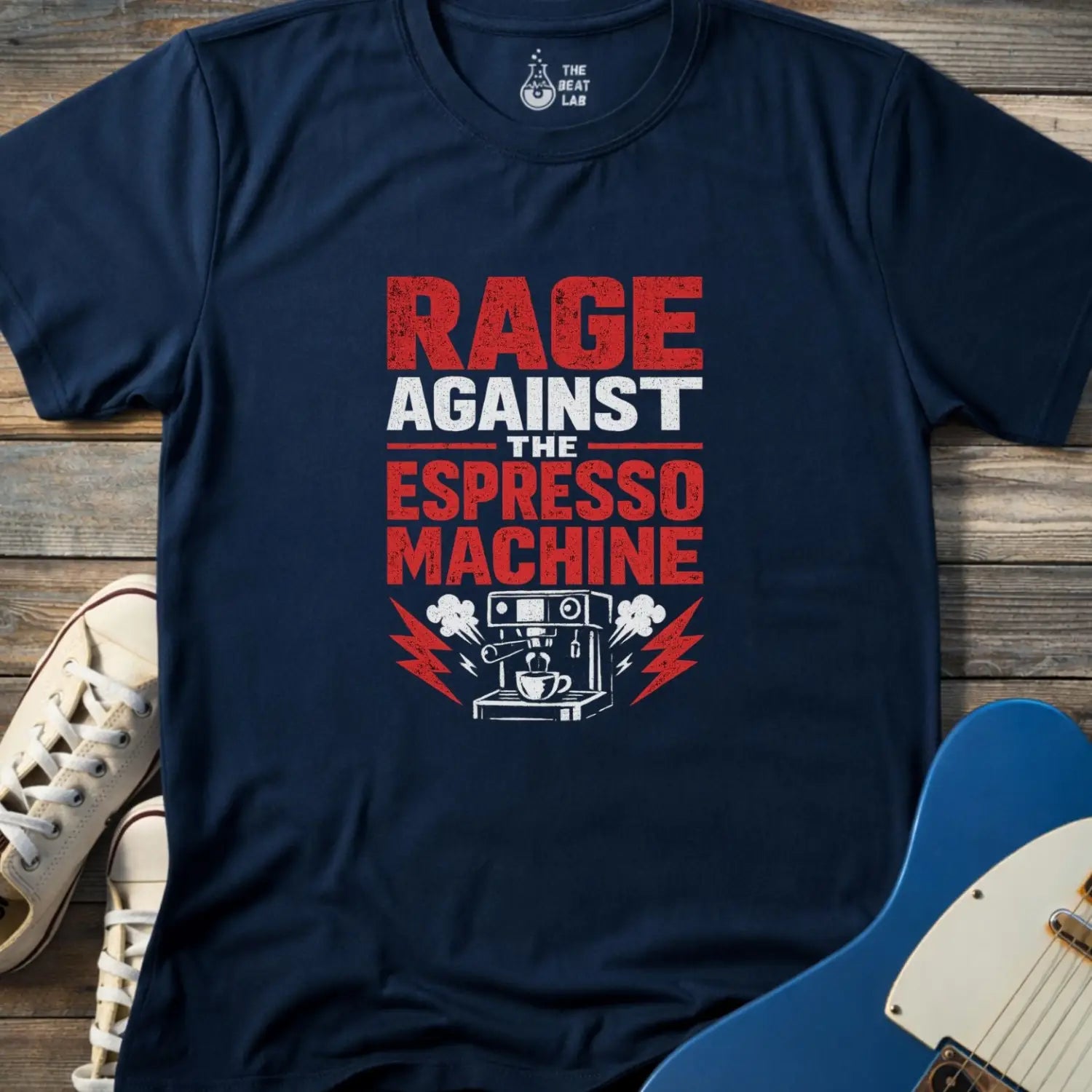 Rage Against the Espresso Machine T-shirt - Navy / S - T-Shirt
