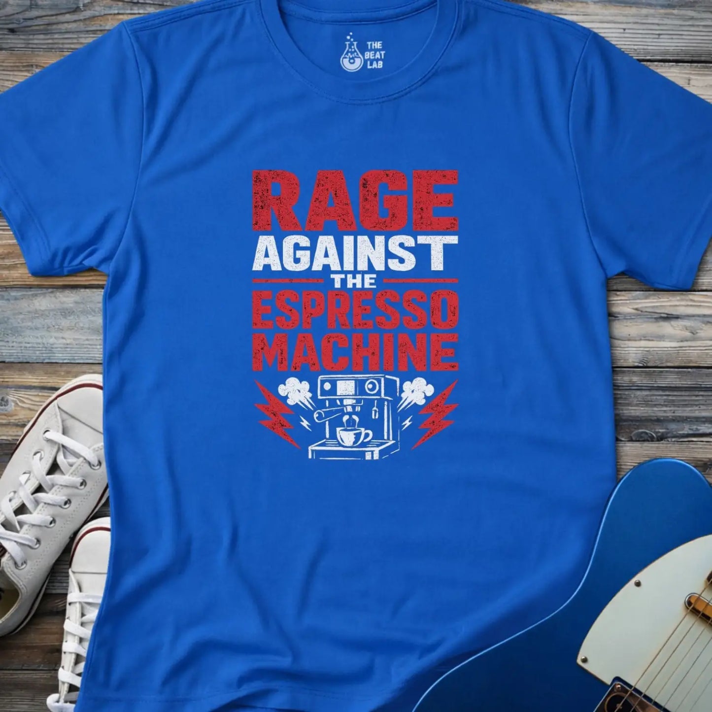 Rage Against the Espresso Machine T-shirt - Royal / S - T-Shirt