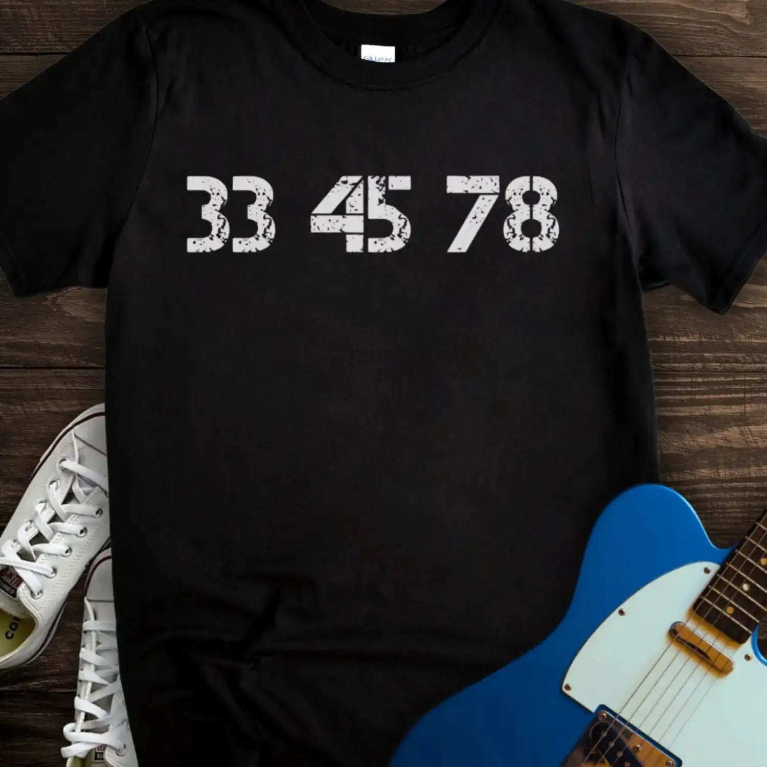 Record 33 45 78 RPM T-shirt Black