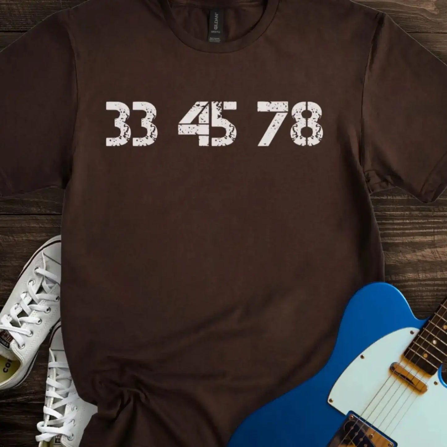 Record 33 45 78 RPM T-shirt Dark Chocolate