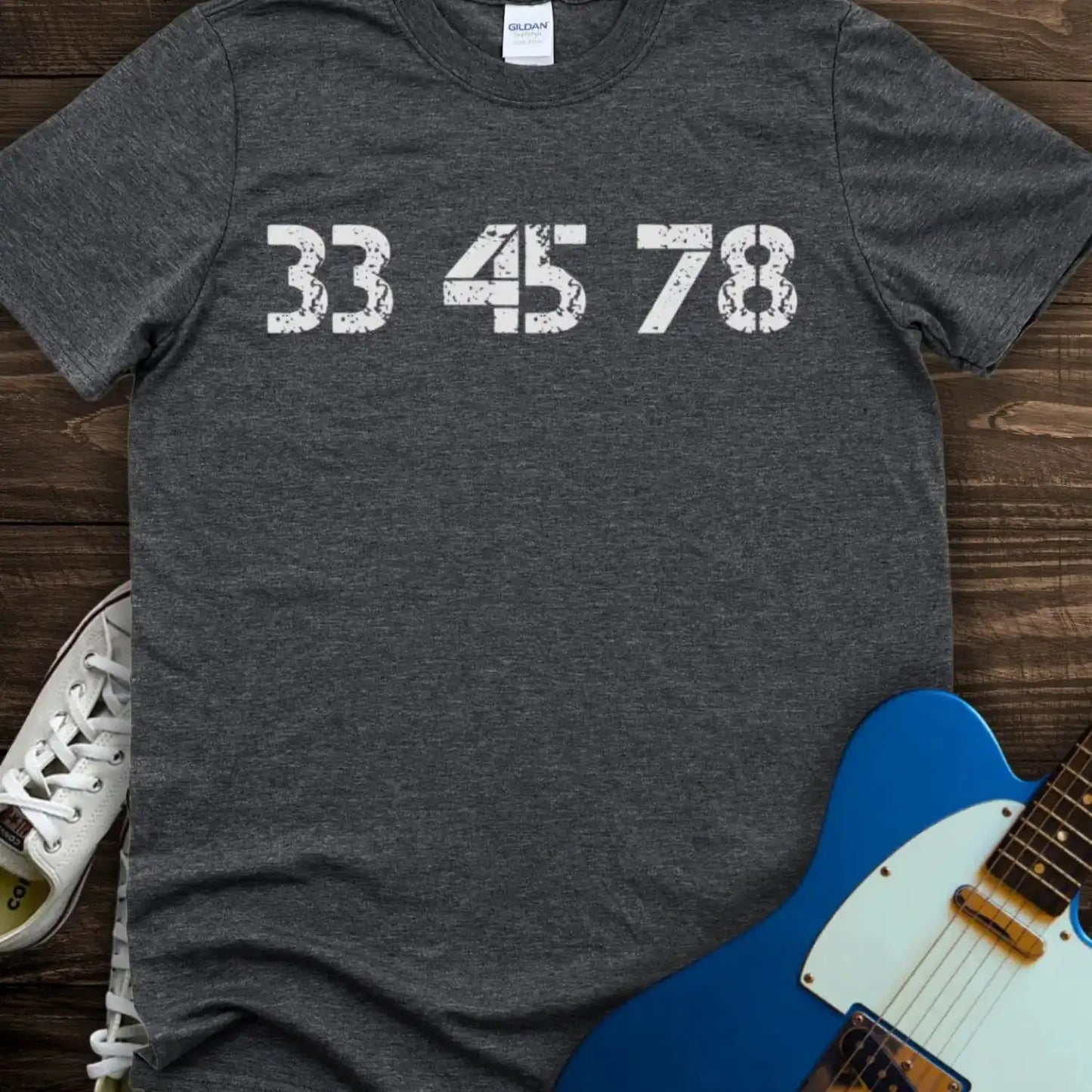Record 33 45 78 RPM T-shirt Dark Heather Grey